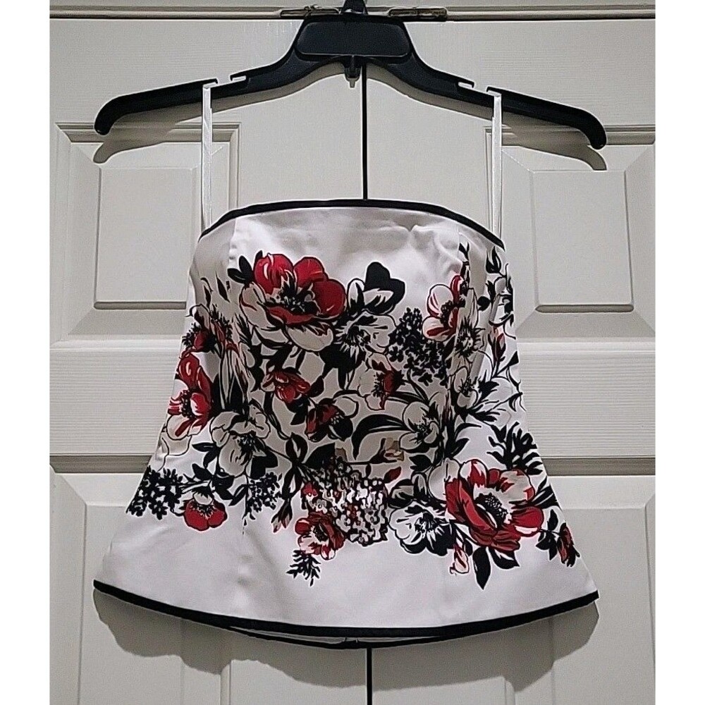 EUC Gorgeous White House Black Market Bustier White & Black Color Sz 2 Very Nice